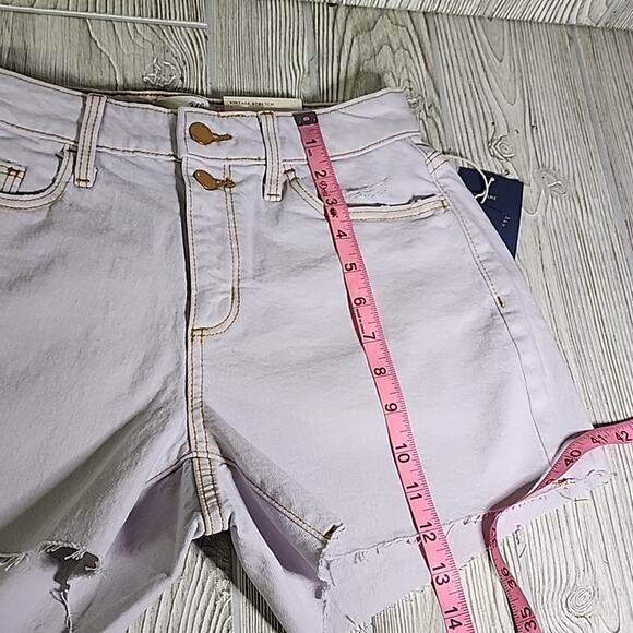 Universal Thread Curvy Vintage Midi White Denim Shorts Raw Hem Womens 0/25 NWT - Picture 6 of 10